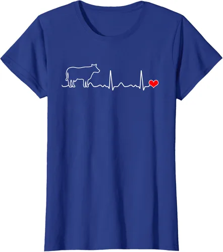Vista 54 de Camiseta de paciente con corazón I Love My Cow Valve EKG Heartbeat Heart Pacient, Negro, S