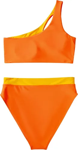 Vista 4 de MOOSLOVER Traje de baño de dos piezas con corte alto y cintura alta para mujer