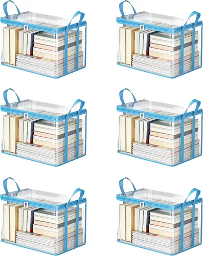 Vista 19 de Contenedores de almacenamiento transparentes para cómics (blanco, paquete de 6)