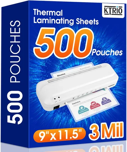 Vista 11 de KTRIO Paquete de 200 hojas de laminación, capacidad para 8.5 x 11 pulgadas, 3 bolsas de laminación térmica milimétricas, 9 x 11.5 hojas laminadas