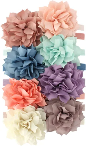 Vista 29 de Diademas de flores de pétalos para bebés y niñas, par elástico para niños pequeños
