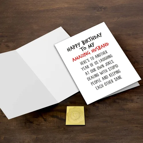 Vista 3 de GYYsweetus Tarjeta de feliz cumpleaños para marido, divertido regalo de cumpleaños para esposo increíble esposo de parte de la esposa