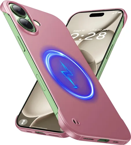 Vista 16 de GRECAZO Magnetic Frosted Frameless Case for iPhone 17 Pro Max, Silvery Tono plata