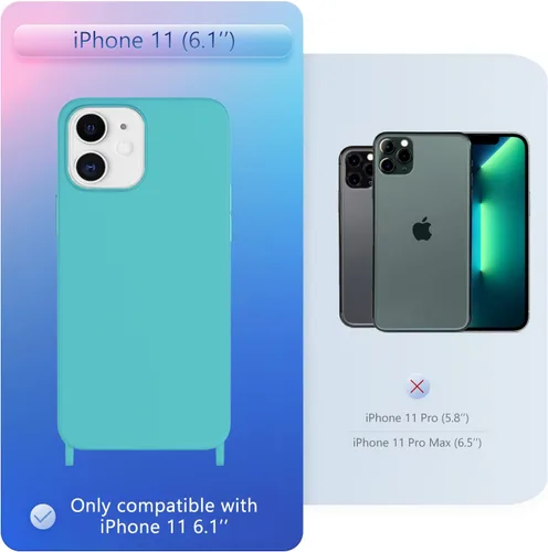 Vista 324 de Funda compatible con iPhone 8 Plus, iPhone 7 Plus/6 Plus/6S Plus con cordón, funda cruzada para iPhone con correa ajustable de silicona para iPhone