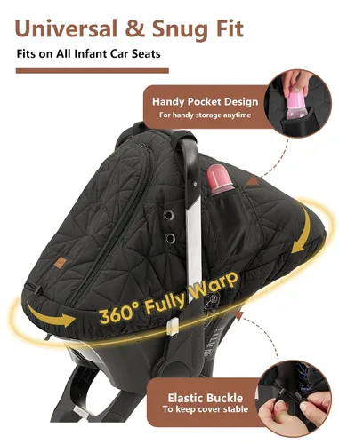 Vista 4 de Funda para asiento de automóvil, impermeable, color negro