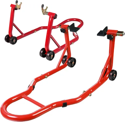Vista 11 de Jack Boss Caballete de motocicleta, soporte de rueda trasera combo, capacidad de 500 libras, soporte de basculante para paddock para moto deportiva