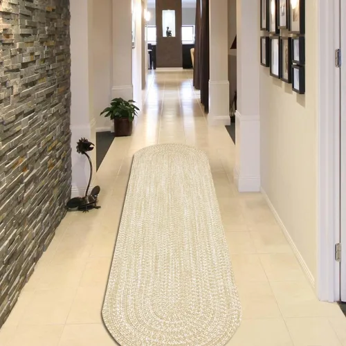 Vista 43 de BNM - Alfombra ovalada bohemia para interiores y exteriores con patrón trenzado sólido, perfecta para patio trasero, patio, oficina, sala de estar