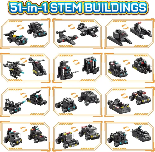 Vista 3 de Kit de construcción de robot 51 en 1 para niños de 8 a 12 años