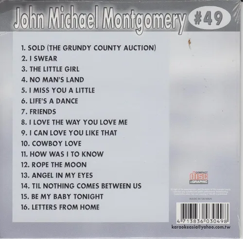 Vista 2 de JOHN MICHAEL MONTGOMERY Country Karaoke Clásicos CDG Música CD
