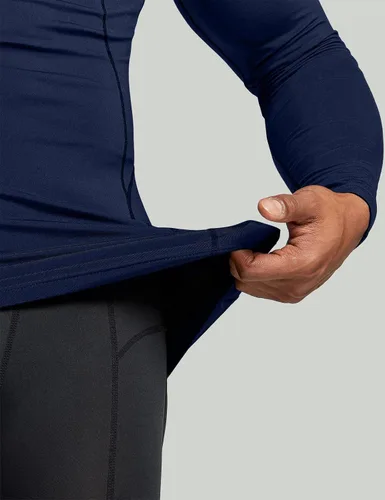 Vista 6 de TSLA - Camiseas térmicas de compresión de manga larga con cuello en V para hombre, ideales para usar como capa base para hacer ejercicio, correr