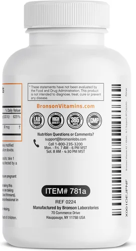Vista 7 de Bronson Suplemento de Vitamina K2 D3 (MK7) Fórmula No-GMO Vitamina D3 5000IU (125 mcg) y 90 mcg K2 MK-7, Complejo D y K Fácil de Tragar, 60 Cápsulas