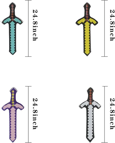 Vista 5 de Juguetes inflables de gran tamaño espada Party, paquete de 12 en cuatro colores, recuerdos de fiesta, accesorios de juego de rol para, recuerdos