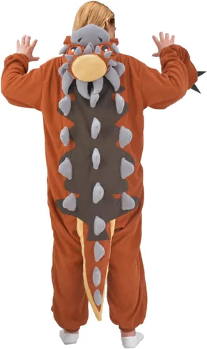 Vista 4 de ANACOSPLAYONE Disfraz de dinosaurio para adultos, disfraz de Halloween, Navidad, animales, pijama de una pieza para mujeres y hombres