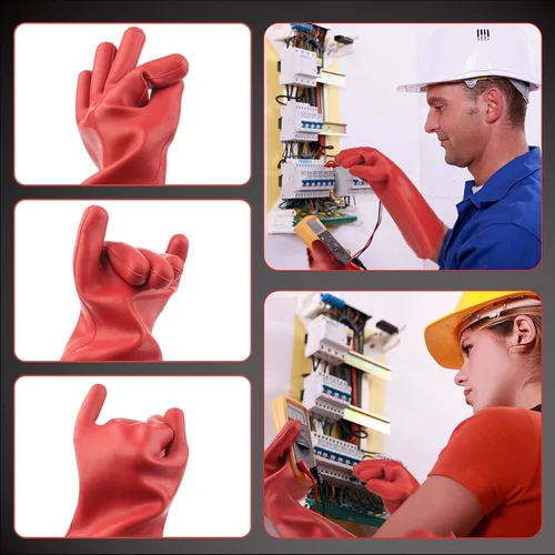 Vista 4 de 2 guantes aislantes para trabajo eléctrico de alto voltaje, guantes protectores cómodos para trabajar al aire libre e interior, ropa aislante
