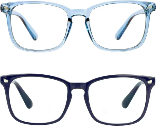 Vista 13 de LifeArt 2 pares de anteojos de bloqueo de luz azul con bisagra de resorte, anteojos para computadora, anteojos de juegos, gafas de TV para mujeres
