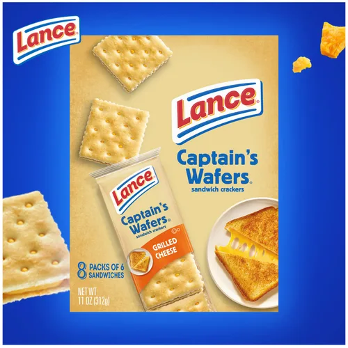 Vista 6 de Lance Galletas tipo sándwich, obleas de queso a la parrilla del capitán, caja de 8