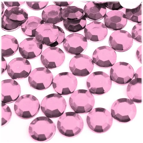 Vista 4 de The Crafts Outlet 1,000 diamantes de imitación redondos de 0.472 in - parte trasera plana rojo rubí rojo