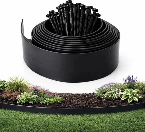 Vista 13 de Gardzen Kit de Bordes para Paisajismo de 1.5" x 20', Borde de Jardín y Césped Sin Excavación con 24 Piezas de Estacas, Borde Flexible para Cama