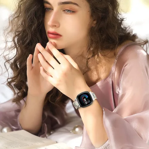 Vista 5 de Paquete de 6 bandas elásticas de nailon compatibles con Fitbit Versa 4 / Fitbit Sense 2 / Fitbit Versa 3 / Fitbit Sense, correas de repuesto