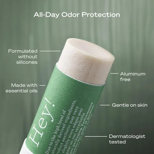 Vista 4 de Hey Humans Desodorante, desodorante sin aluminio para mujeres y hombres, contiene ingredientes derivados naturalmente, control de olores durante
