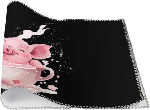 Vista 3 de Funny Pigs Cup Placemats Set of 6 Resistant Table Mats Washable Place Mats for Dinner Party Table Decoration