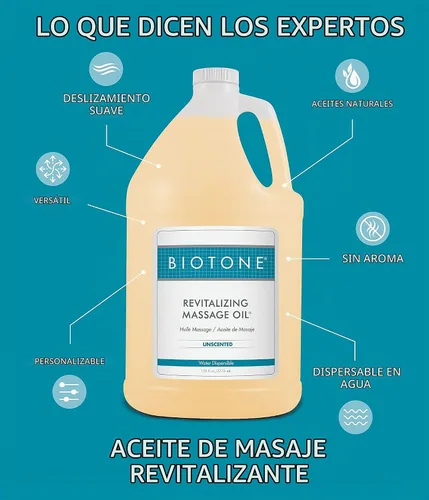 Vista 5 de Biotone Aceite de masaje revitalizante sin perfume, 8 onzas