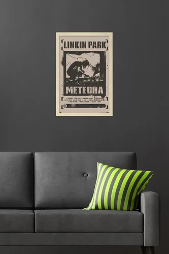Vista 6 de Linkin Park - Póster de pared Meteora, 22.4 pulgadas de largo x 14.7 pulgadas de ancho, versión rubia enmarcada