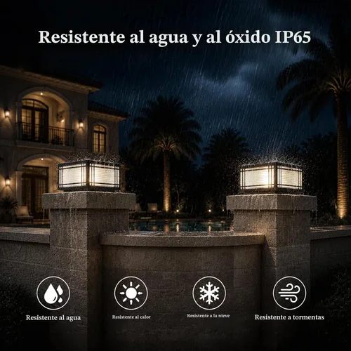 Vista 4 de Luces de poste al aire libre cableadas, modernas lámparas de pilar de valla
