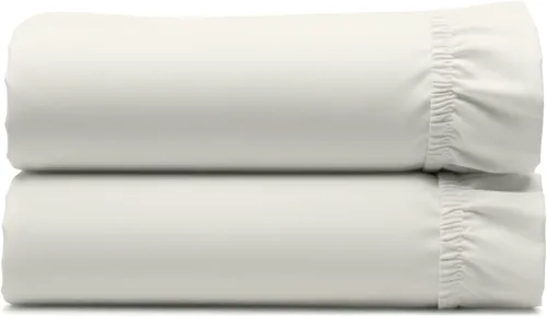 Vista 22 de California Design Den - Sábana bajera ajustable blanca, 100% algodón de 400 hilos, sábanas refrescantes de satén, no elástico que se desprende