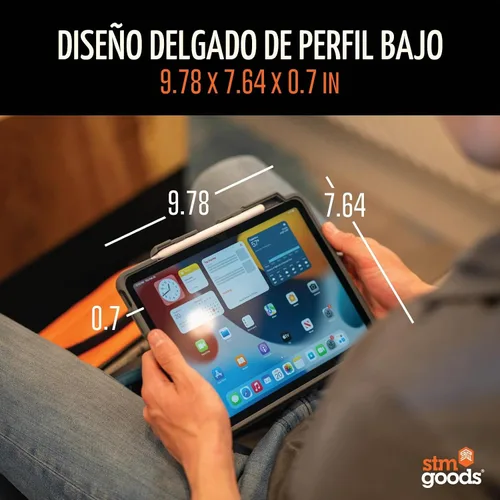 Vista 7 de STM Dux Plus para iPad Air de 11 pulgadas (M4/M3/M2/5ª/4ª generación): ultra protector, ligero con parte trasera transparente, soporte para lápiz