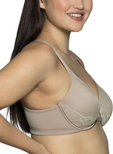 Vista 2 de Vanity Fair Brasier de realce de espalda completa para mujer con encaje, tela elástica en 4 direcciones, copas ligeramente forradas hasta DD