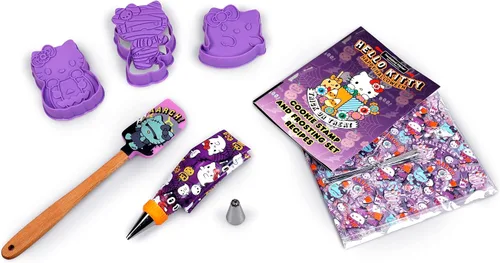 Vista 2 de Handstand Kitchen Hello Kitty - Juego de fiesta de galletas de Halloween con sellos de galletas, espátula y más - Jubilado