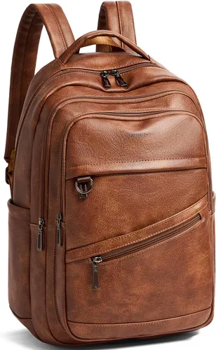 Vista 13 de LATMAP Mochila de 43L para mujeres y hombres - Mochila de cuero vegano, bolsa de viaje, maleta de mano, mochila universitaria, para trabajo