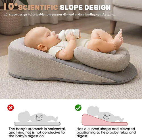 Vista 3 de Restnest - Cama de bebé con reflujo ácido con correa, almohada de lactancia materna de reflujo ácido para alimentación con biberón, tiempo boca