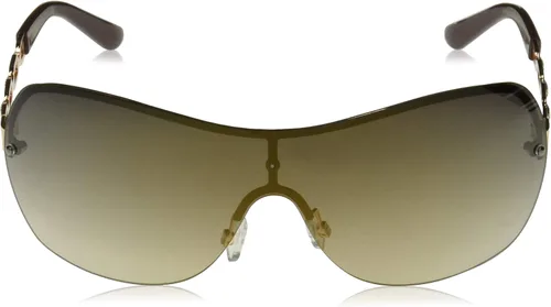 Vista 2 de Southpole Women's Metal Uv Protective Chain Link Temple Rectangular Shield Sunglass