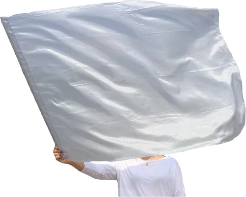 Vista 16 de Winged Sirenny Banderas flexibles de alabanza porfética de adoración de danza, serpentina rectangular de 50 pulgadas (luna azul)