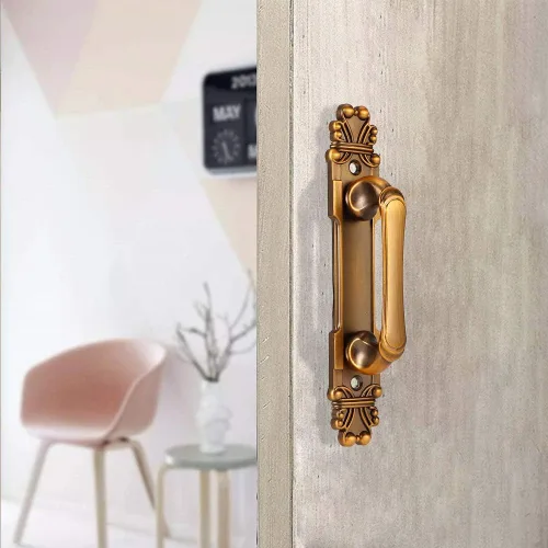 Vista 7 de Haofy Manija de puerta de estilo europeo, manijas de armario antiguas Manijas de puerta deslizante de metal para accesorios de armario de cajones