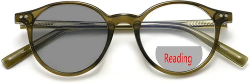 Vista 11 de helena TR90Transition fotocromáticos bifocales gafas de lectura para mujeres hombres lupa redonda presbicia lector conducción