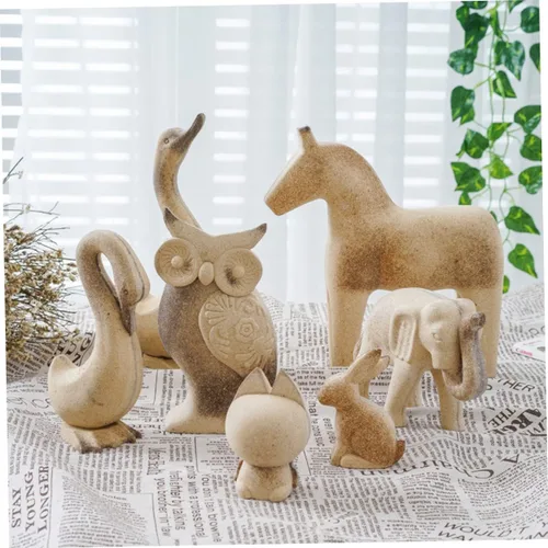 Vista 8 de EXCEART Juego de 2 figuras de conejo de madera, sin terminar, rústico, para manualidades, decoración del hogar, adornos de escritorio