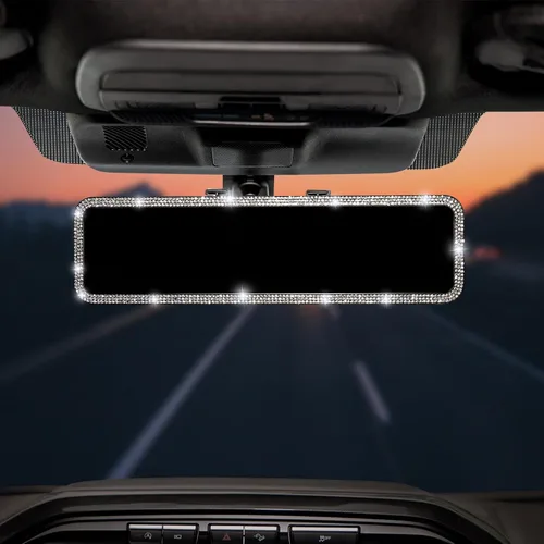 Vista 10 de JOYTUTUS Espejo retrovisor, universal de 11.81 pulgadas, panorámico, convexo, retrovisor interior con clip, espejo gran angular para reducir