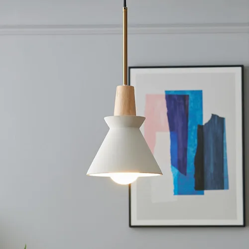 Vista 5 de Luces colgantes de hormigón de 7.5 pulgadas, para isla de cocina, pantalla de piña, lámpara industrial, lámpara colgante de cemento nórdico