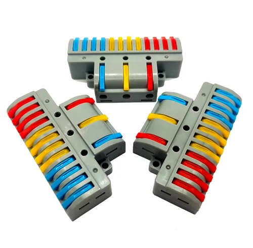 Vista 5 de Conectores de cable, conectores de tuercas de alambre de palanca compacta, terminales de cable 2 en 4 salidas para conexión rápida 28-12 AWG, 5