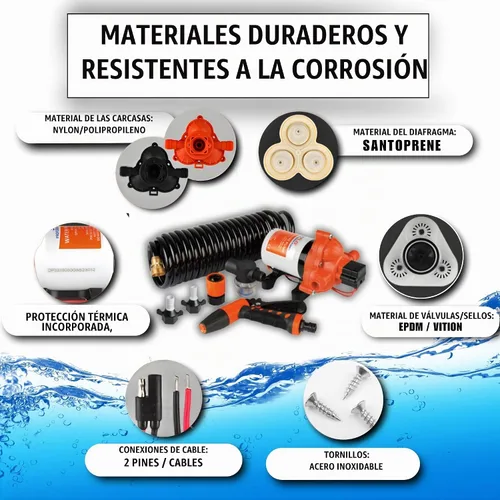 Vista 7 de SEAFLO Kit de bomba de lavado de cubierta de lavado serie 33 – 12 V CC, 3.0 GPM, 70 PSI, interruptor de presión resistente, para aplicaciones de RV