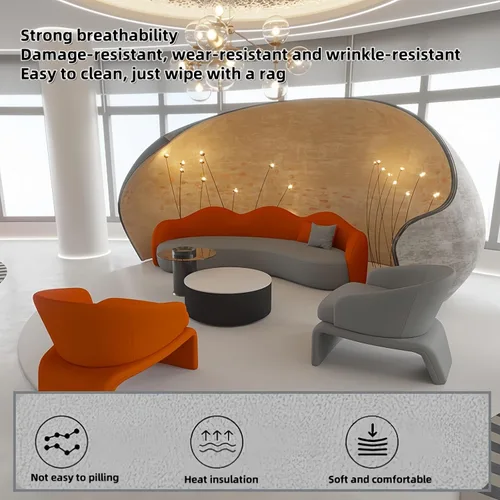 Vista 5 de Juego de sofá para sala de estar, con mesas auxiliares, diseño de sofá de nube, sofá modular para sala de estar, marco de madera duradero, comodidad