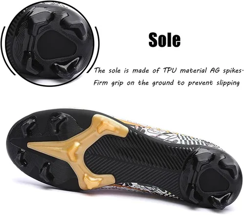 Vista 4 de KAEAEILSS Mens Soccer Boots Football Shoes Cleats Spike Shoes Sneaker Comfortable Adults Athletic OutdoorIndoorCompetitionTraining
