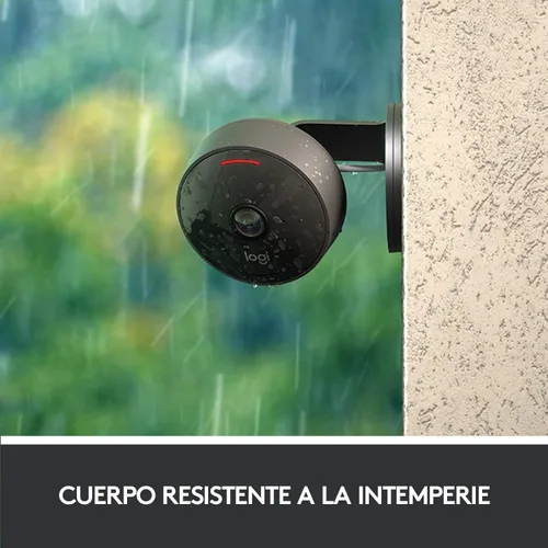 Vista 3 de Logitech Circle View - Cámara de seguridad para el hogar con cable resistente a la intemperie con video Logitech TrueView, gran angular de 180°, HD