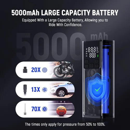 Vista 5 de LEXIN 2 unids b4fm 10 jinetes motocicleta Bluetooth auriculares P5 inflador de neumáticos portátil compresor de aire paquete