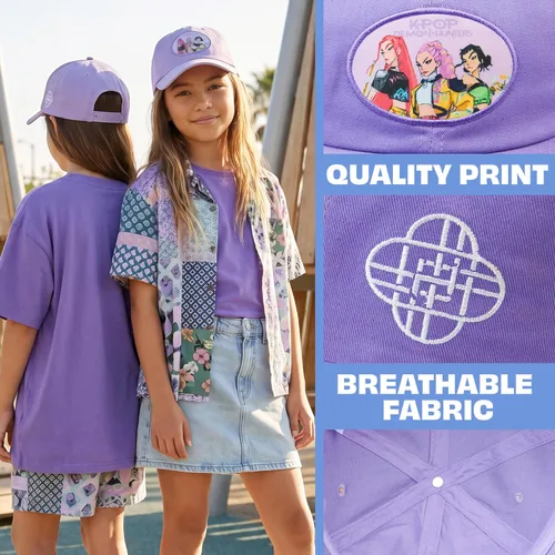 Vista 4 de Get Trend KPop Demon Hunters - Gorra de béisbol para niñas, con licencia oficial Huntrix, de algodón, ajustable, gorra de camionero