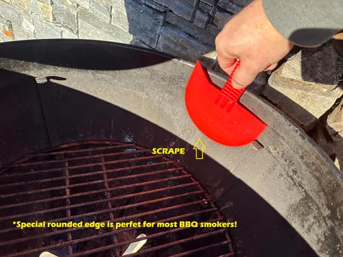 Vista 6 de LavaLock Smok-n-Scrape - Parrilla y raspador para ahumar, herramienta de limpieza para removedor de residuos para hervidor Weber, Weber Smokey