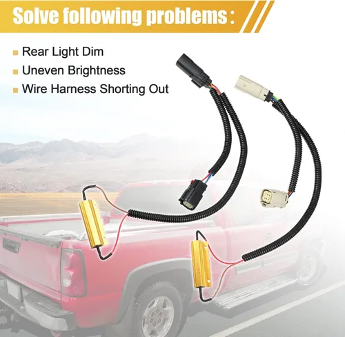 Vista 4 de Arnés de conversión de luz trasera LED para LTZ 2016 2017 2018, 2 unids adaptador conector de cableado